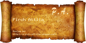 Pirch Attila névjegykártya